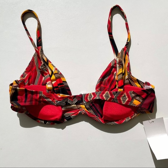 Sunsets Terra Cotta Tribal Print Bikini Top NWT Small Underwire Removable Pads - Picture 3 of 11